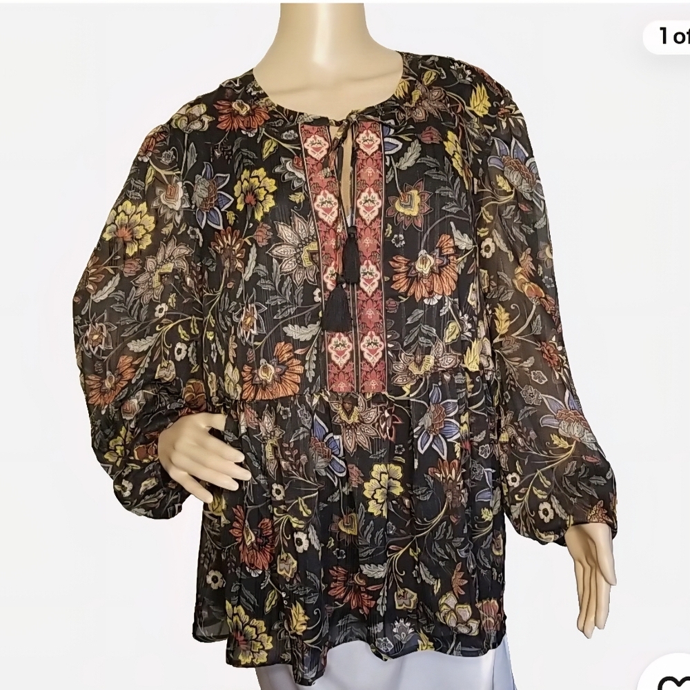 FRYE AND CO. Multicolor Floral Blouse